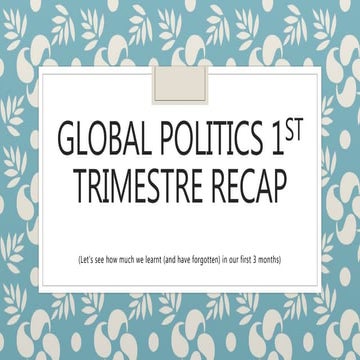 Trimestre recap