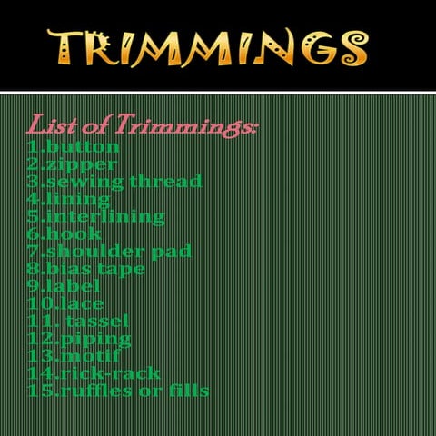 Garment Trimmings