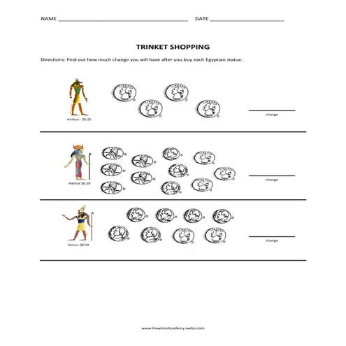 Trinket Shopping- making change