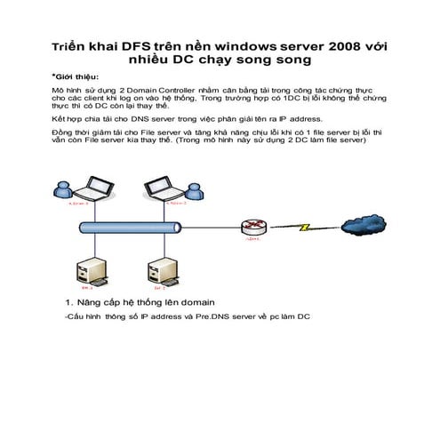 Triển khai dfs trên nền windows server 2008 với nhiều dc chạy song song