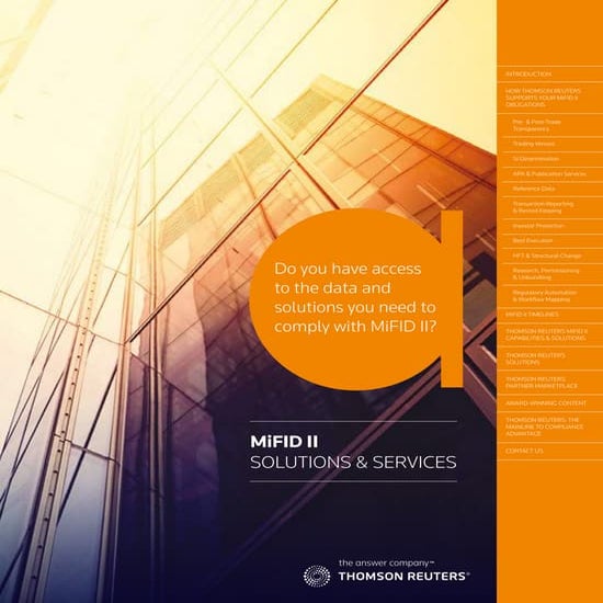 Your MiFID II Solutions & Services Guide