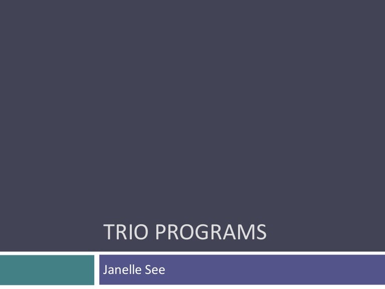 Trio programs