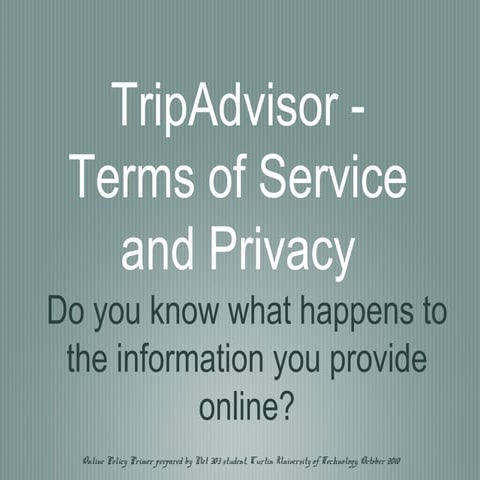 TripAdvisor online policy primer