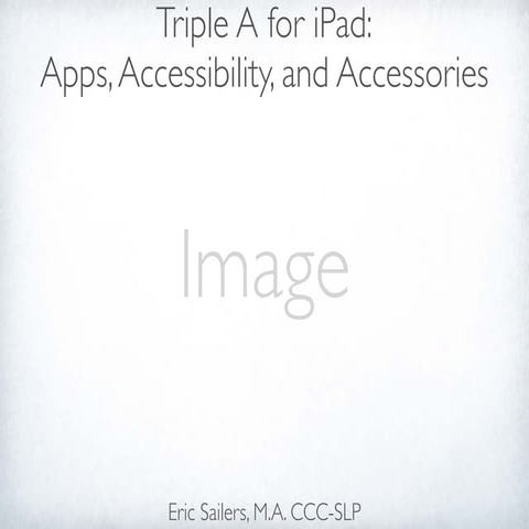 Triple A for iPad: Apps, Accessibility, and Accessories