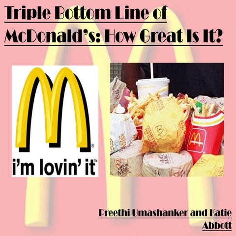 Triple bottom line of mc donald’s