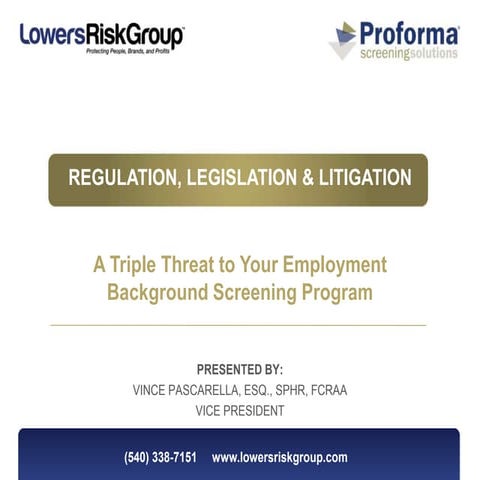 A Triple Threat to Your Employment Background Screening Program
