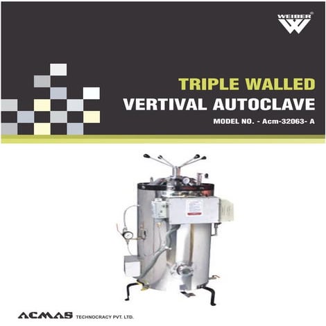 Triple walled vertical autoclave