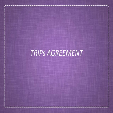 TRIPs agreement - WTO