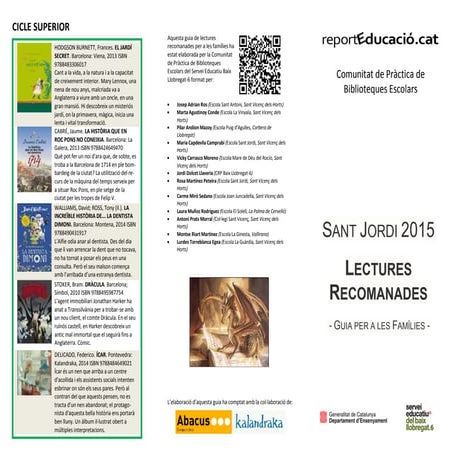Sant Jordi 2015. Lectures recomanades. Guia per a les famílies