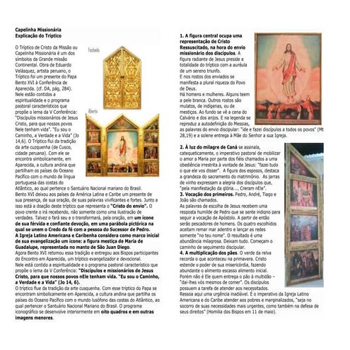 Explicação do Tríptico do Tríptico de Cristo da Missão (Capelinha Missionária) símbolos da Grande missão Continental.
