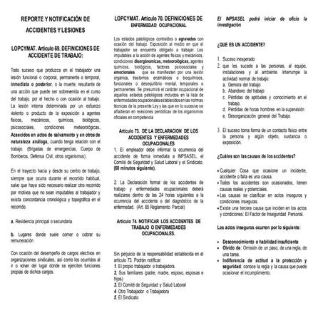 Triptico de-reporte-y-notificacion-de-accidentes-y-lesiones | DOC