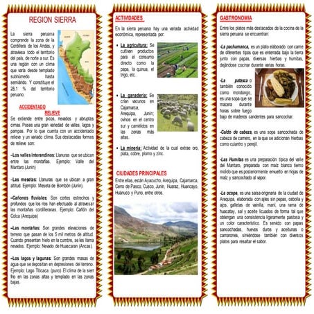 Triptico region-sierra