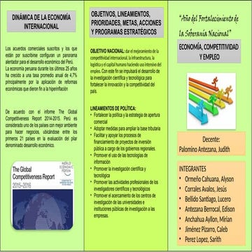 Economia, competitividad y empleo en el Perú