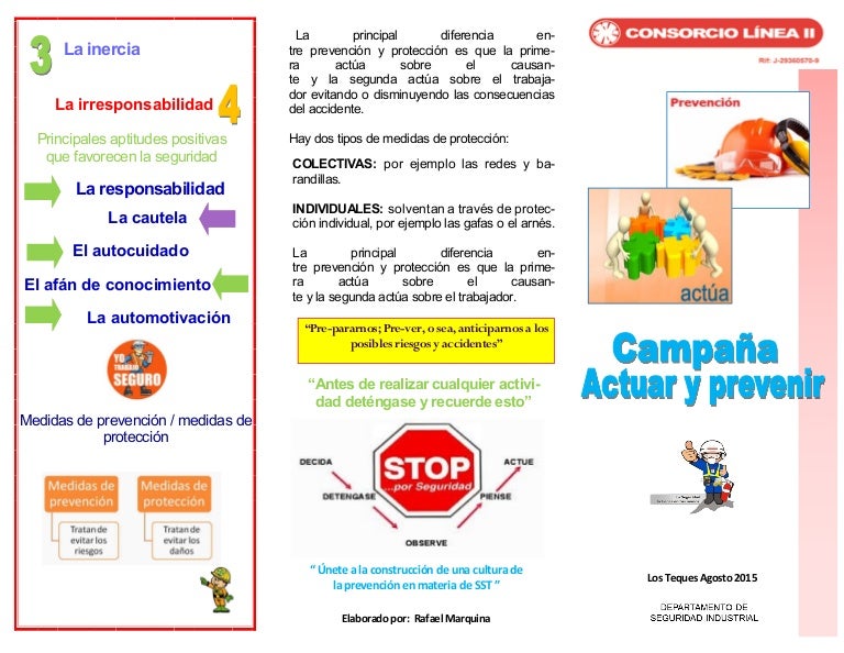 Como Elaborar Un Triptico De Prevencion De Accidentes