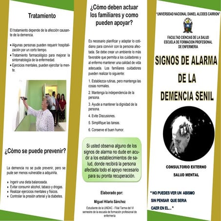 Signos de Alarma de la Demencia Senil