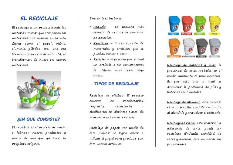 Triptico el reciclaje