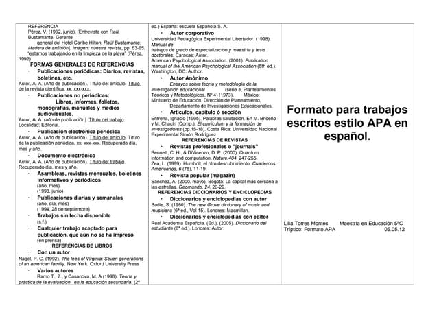 Triptico estilo apa
