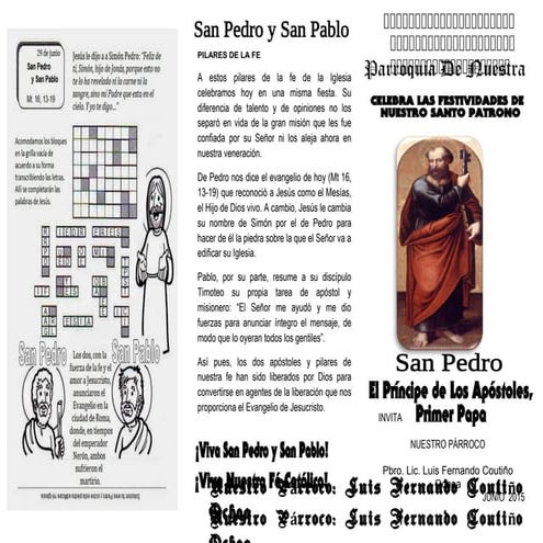 Triptico san pedro apostol