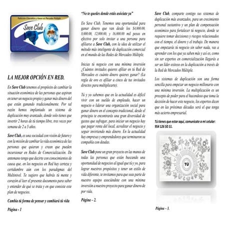 Triptico save club   7 06 2019