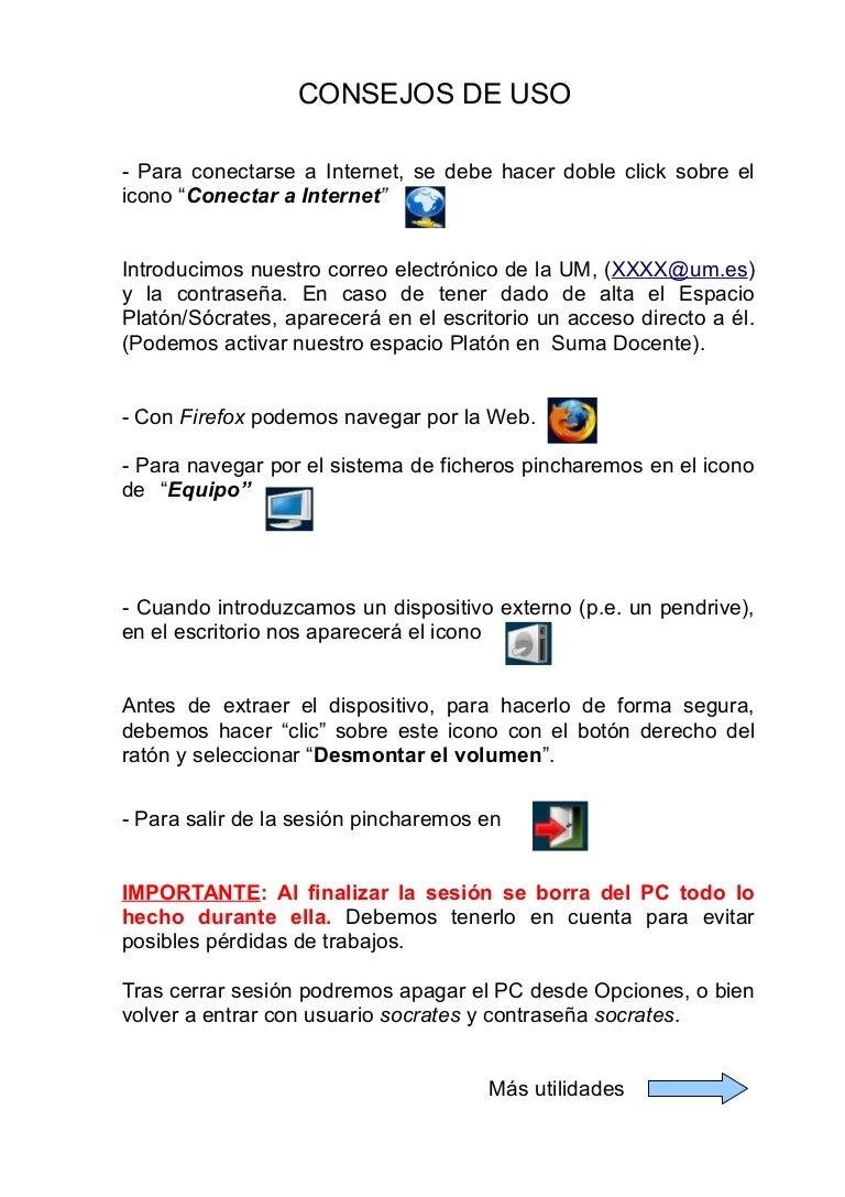 Triptico Uso Socrates En Los Portátiles