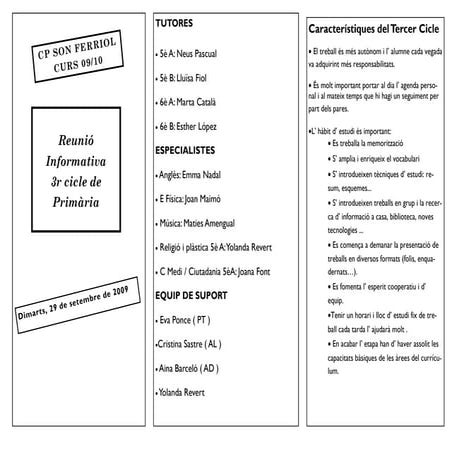 Reunió informativa del 3r Cicle