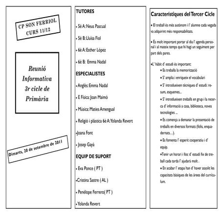 Triptic reunio pares 3r Cicle