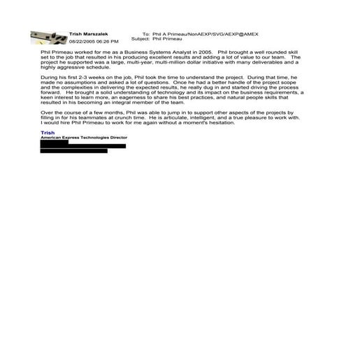 Trish Marszalek Reference 08-22-2005