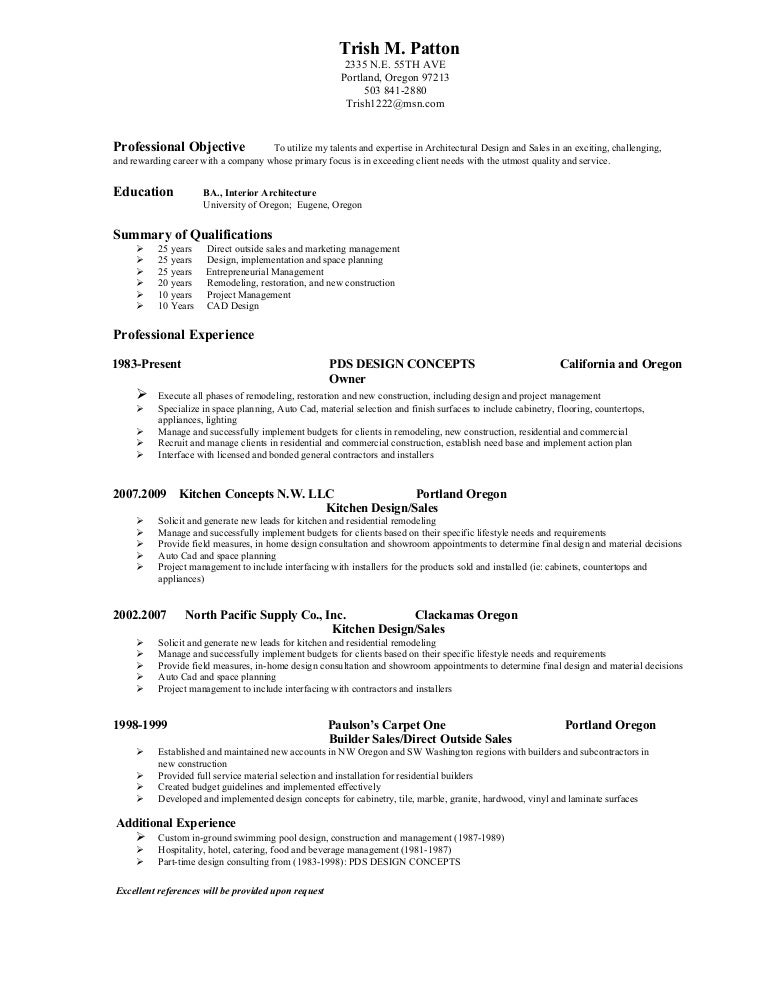 kitchen designer resumes