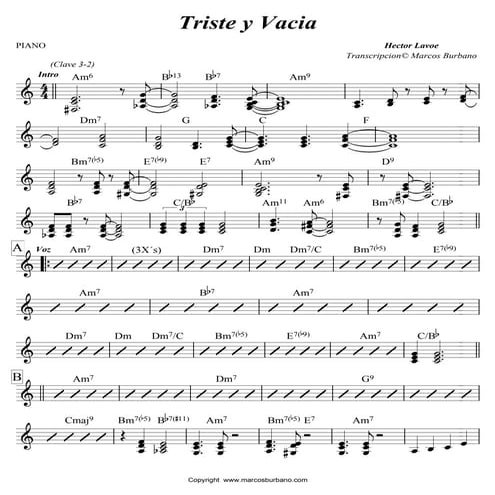 Triste y vacia   piano