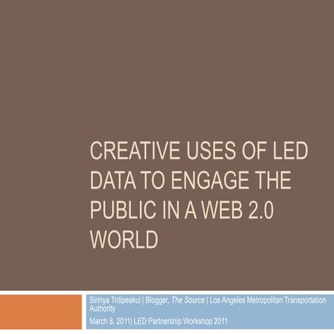 Creative Uses of Census LED Data in a Web 2.0 World