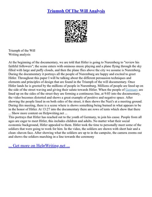 Triumph Of The Will Analysis _ Triumph Of The Will 1935 – NOSXAT