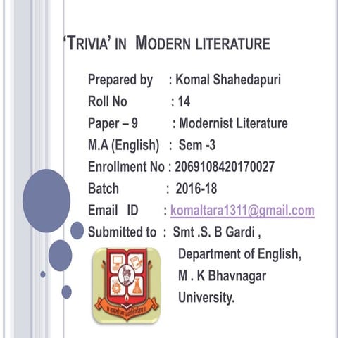 'Trivia’ in  modern literature
