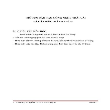 Trải vải và cắt bán thành phẩm