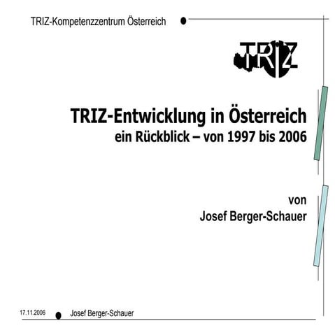 Wie TRIZ in Österreich angewendet wird