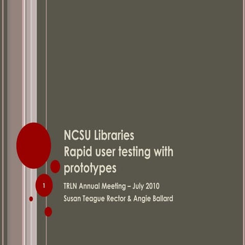 NCSU Libraries: Rapid user testing with prototypes