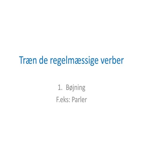 Regelmæssige franske verber