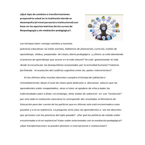 Trnsformación en mediacion pedagogica