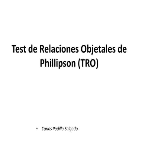 Test de Relaciones Objetales de  Phillipson