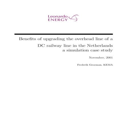 Benefits of Upgrading the Overhead Line of a DC Railway Line in the Netherlands