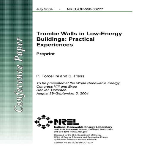 Trombe walls in lTrombe Walls in Low-Energyow energy
