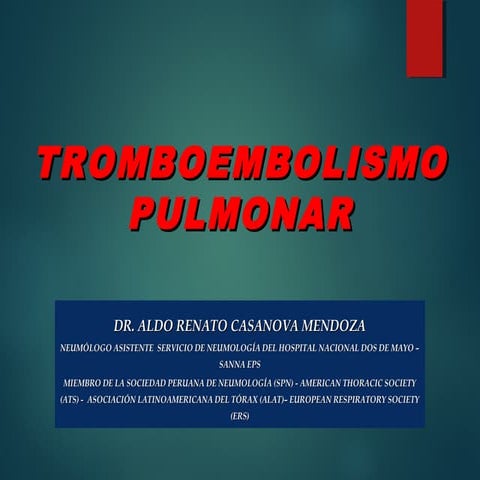 Tromboembolia pulmonar 2019 Dr. casanova