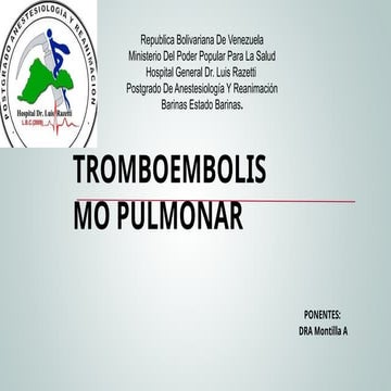 Escalas de riesgo en tromboembolismo pulmonar TEP | PPTX