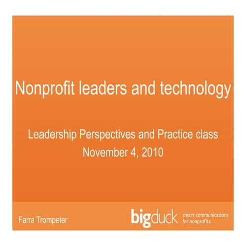 Nonprofit leaders and technology