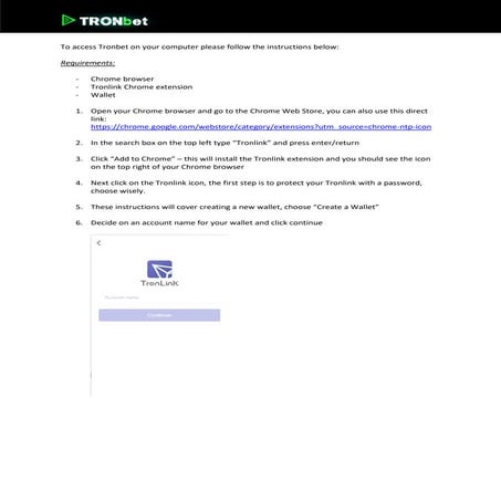 Tronbet   tronlink guide v1.01