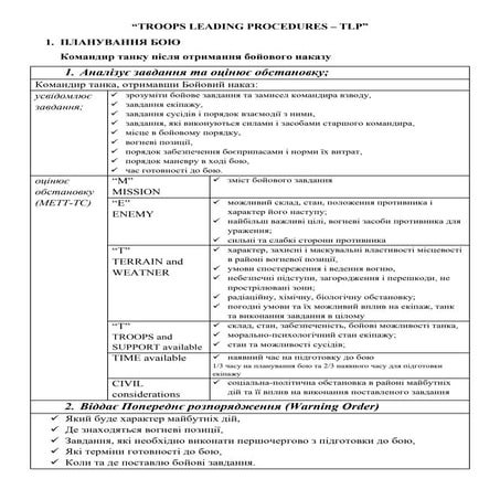 Troops leading procedures