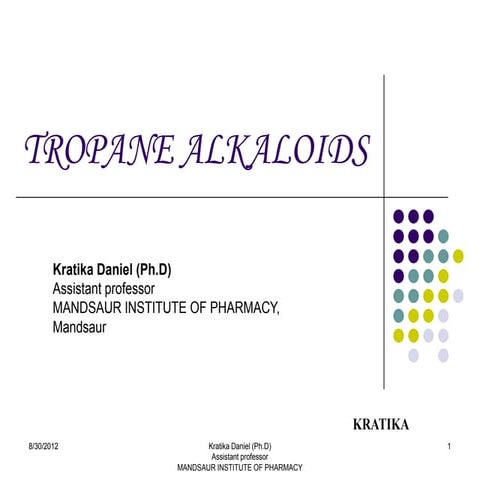 Tropane alkaloids notes