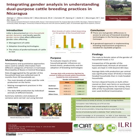 Integrating gender analysis in understanding dual-purpose cattle breeding pra...