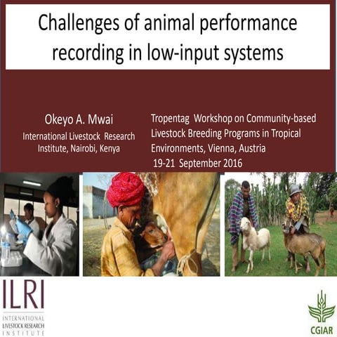 Challenges of animal performance recording in low‐input systems