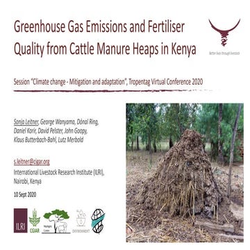 Greenhouse gas emissions and fertiliser quality from cattle manure Heaps in K...