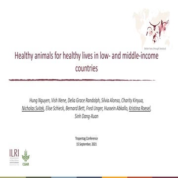 Healthy animals for healthy lives in low- and middle-income countries